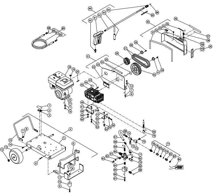 MITM CW-3504-4UGH pressure washer parts and manual